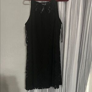 Emma & Michele Black Lace Halter Mini Dress